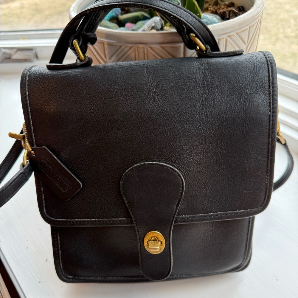 Coach Vintage Station Bag Black Leather